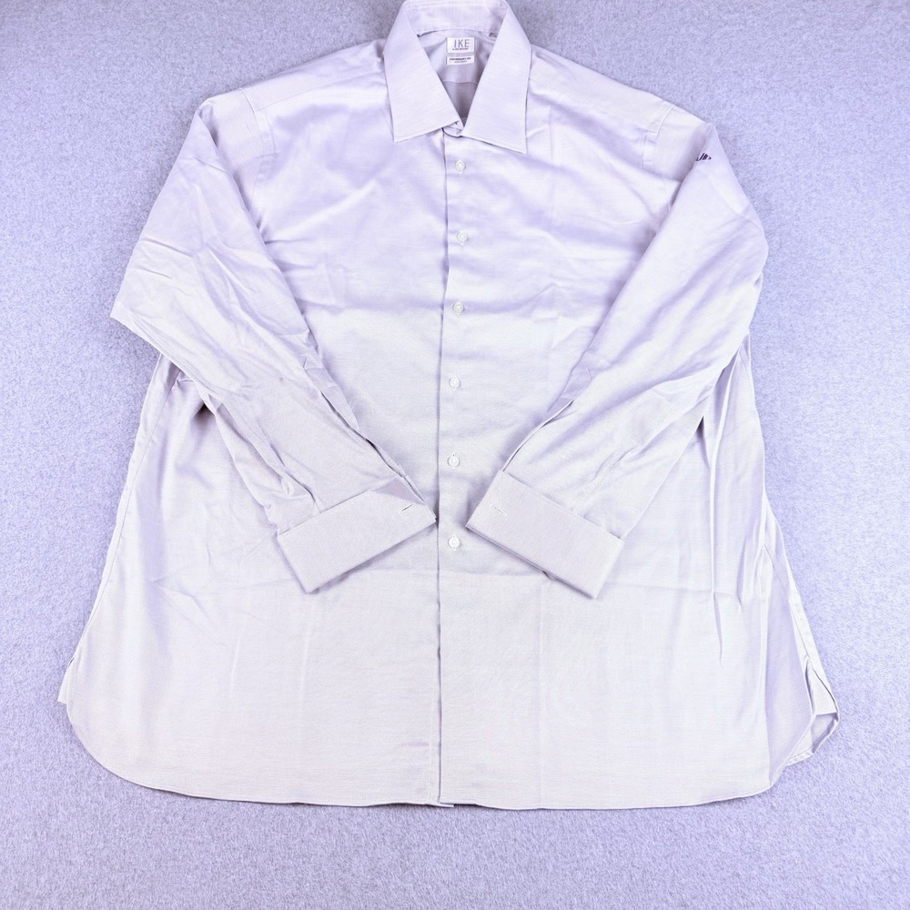 IKE Behar Performance 100 Non-Iron French Cuff Dress Shirt 17.5 34 XL Lilac